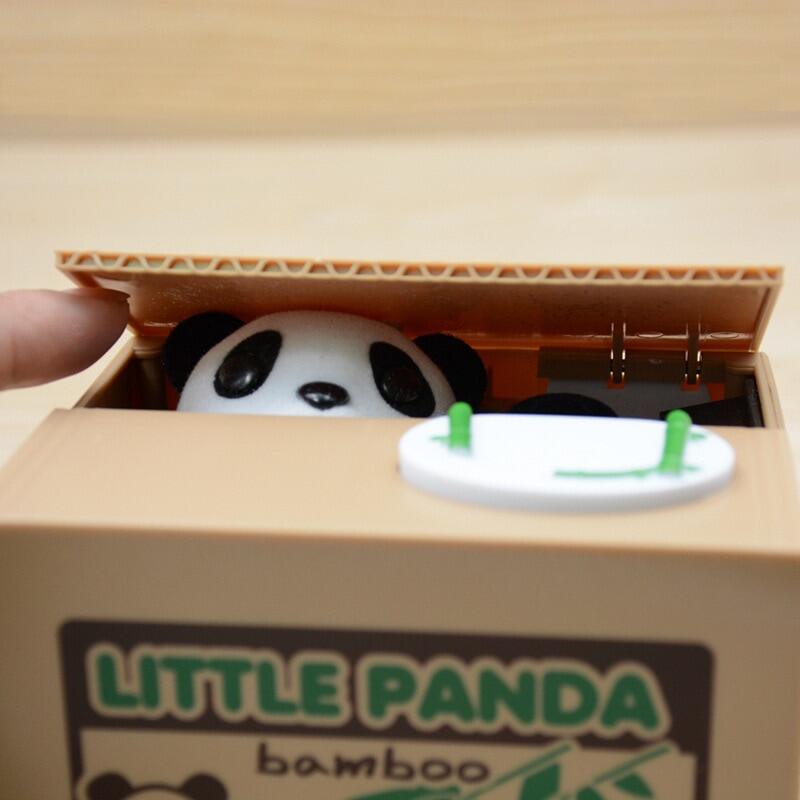 Panda hộp đồng xu Trẻ Em ống tiết kiệm Tự Động Mèo Kẻ Trộm Hộp đựng tiền