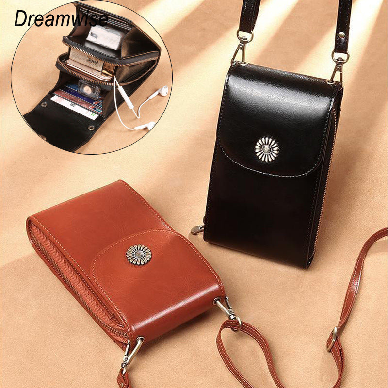 Dreamwise túi đựng điện thoại cho nữ túi đeo chéo đeo vai nữ thường ngày thời trang da bò thật s01