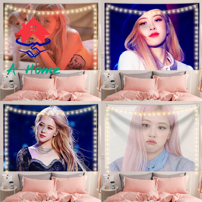 Blackpink Thảm Thêu Trang Trí Phông Nền Treo Tường In 3D Rèm Vải Trang Trí Phòng Khách Phòng Ngủ Gia Đình Ins