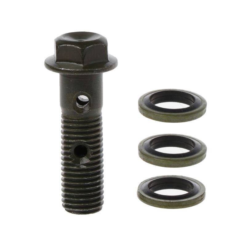 Vít Rỗng Phanh Xe Máy M10 X 1.25 Bu Lông Banjo Đôi Cho Honda Yamaha Suzuki