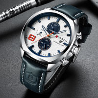 CURREN Top Luxury Brand Fashion Men Watch Waterproof Complete Calendar Chronograph Leather Quartz Men Casual Sport Watch