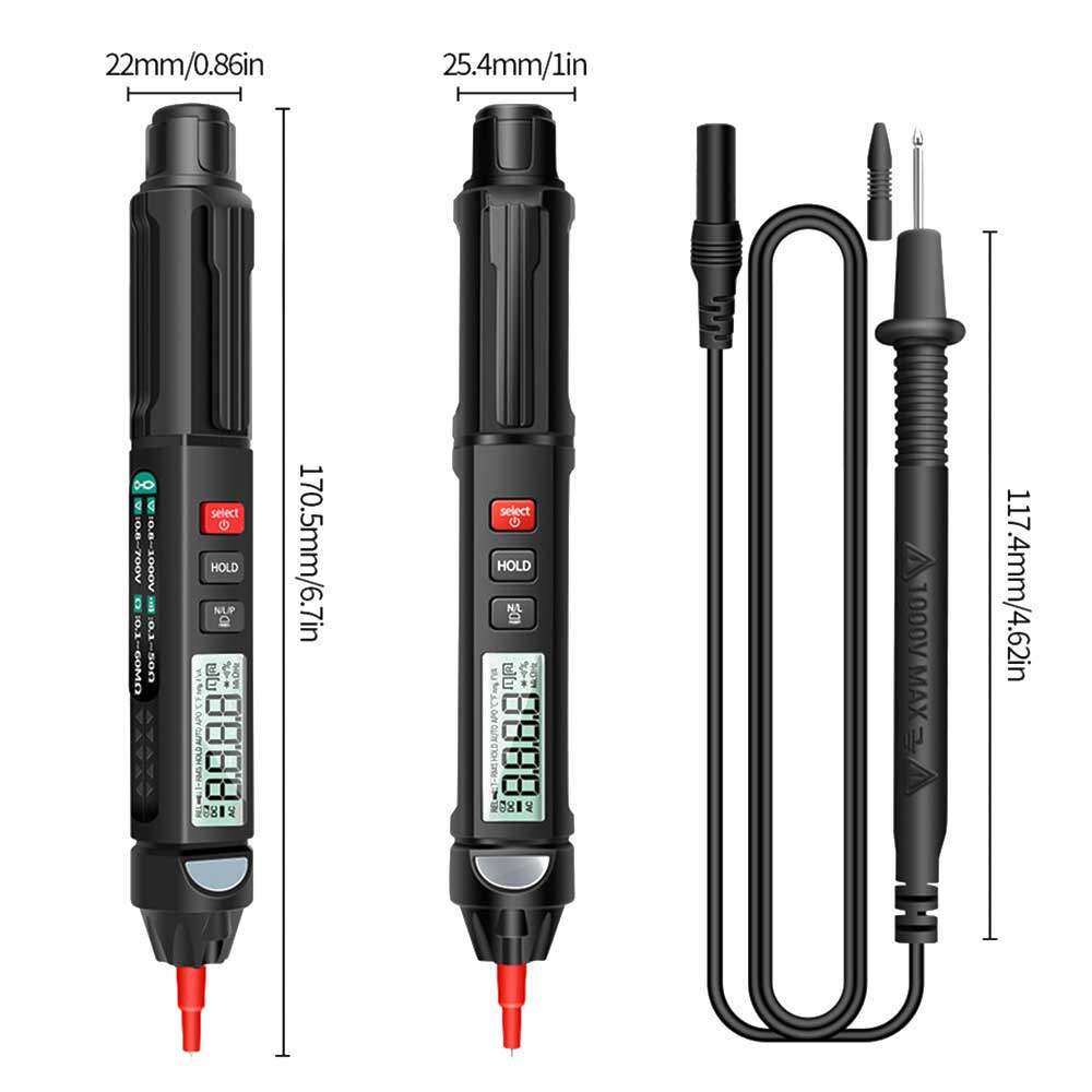 Aubtool aneng đồng hồ vạn năng kỹ thuật số a3007/a3008 bút cảm biến tự động thông minh máy đo vạn năng điện áp không tiếp xúc đếm 6000