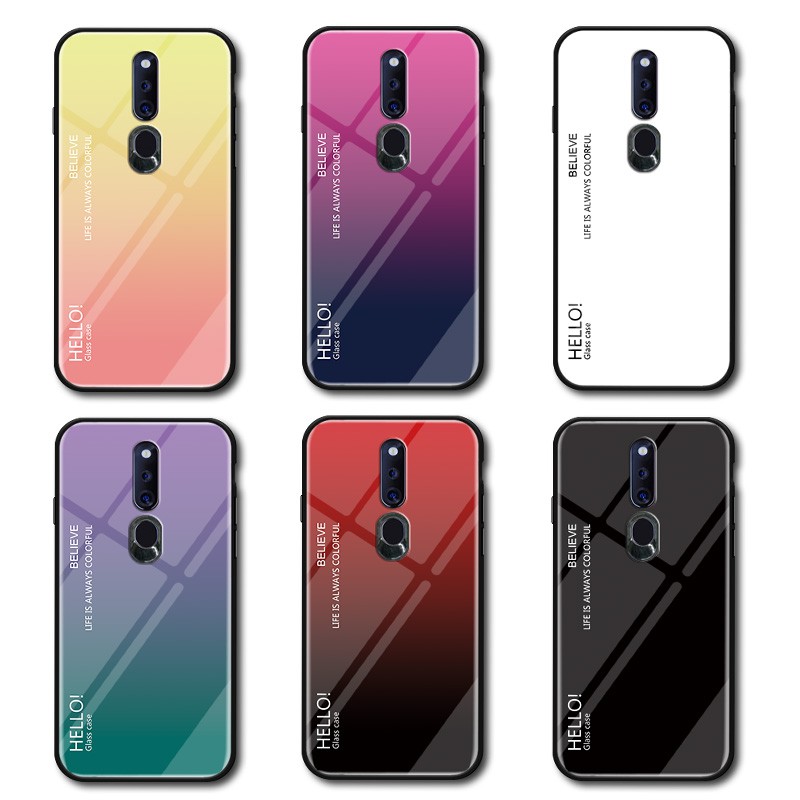 Ốp lưng oppo f11 pro oppof11 ốp lưng kính cường lực màu gradient ốp lưng cứng oppof11 f11pro