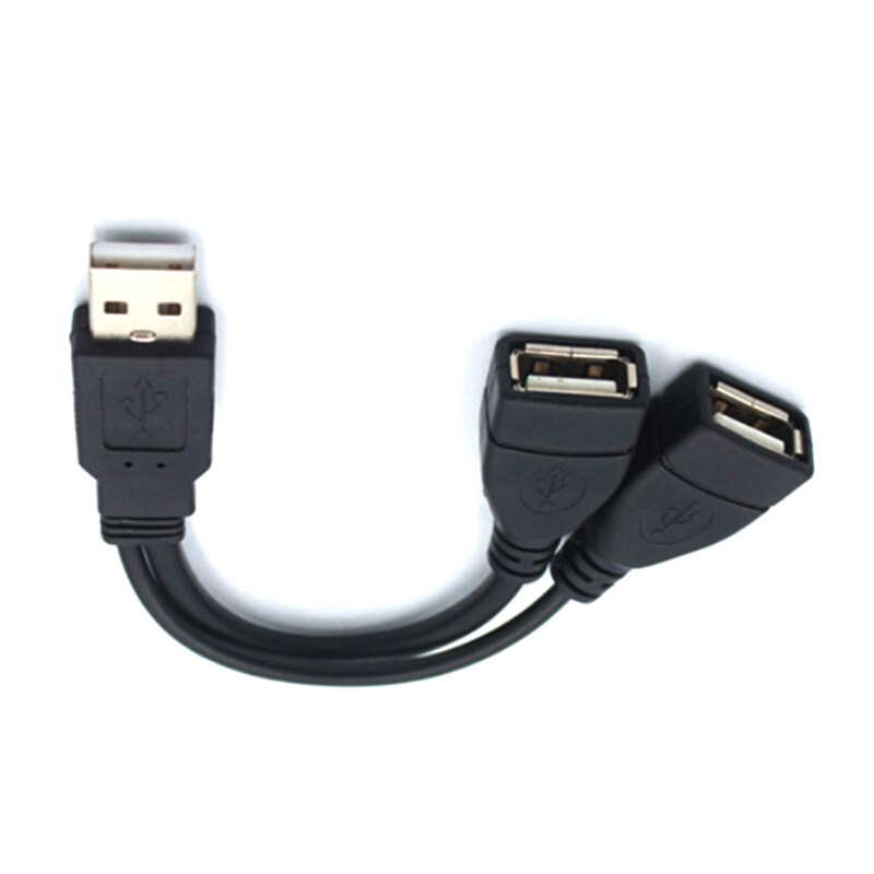 [Cửa Hàng Cici] Bộ chia 2.0 USB Y Cáp 1 Nam đến 2 Nữ dây nối bộ chuyển đổi nguồn cho PC Cáp sạc truyền dữ liệu xe hơi