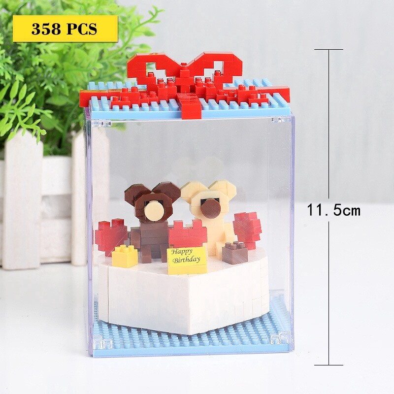 Mới Dễ Thương Trẻ Em Bánh Sinh Nhật Khối Xây Dựng Có Hộp LEGOing Tương Thích Sáng Tạo Quà Tặng Sinh Nhật Cho Trẻ Em Đồ Chơi Con Gái