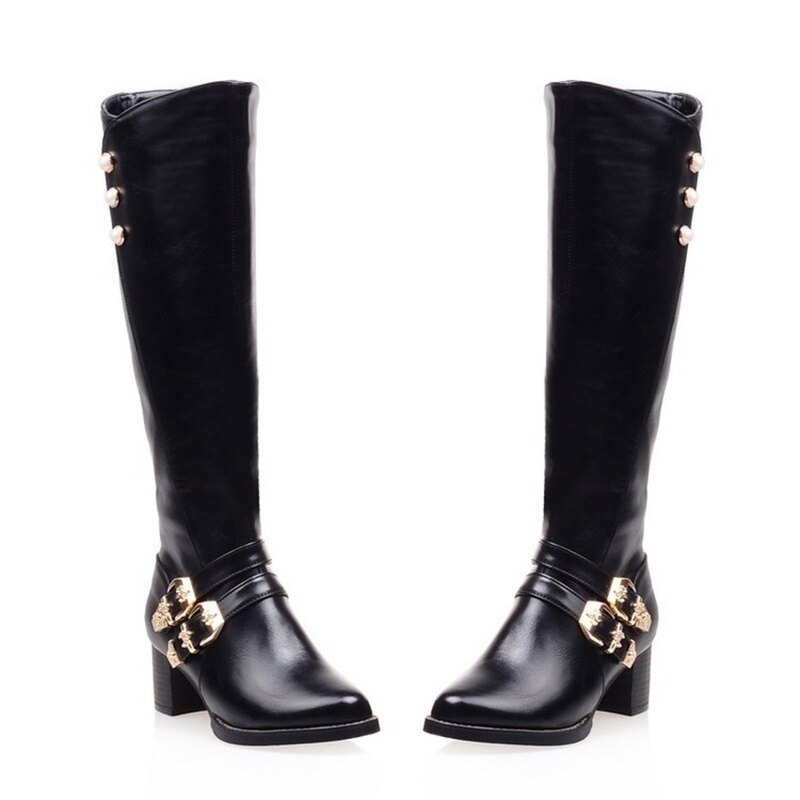 Botas Altas de Cuero Original para Mujer Color Chocolate Q34TL5294