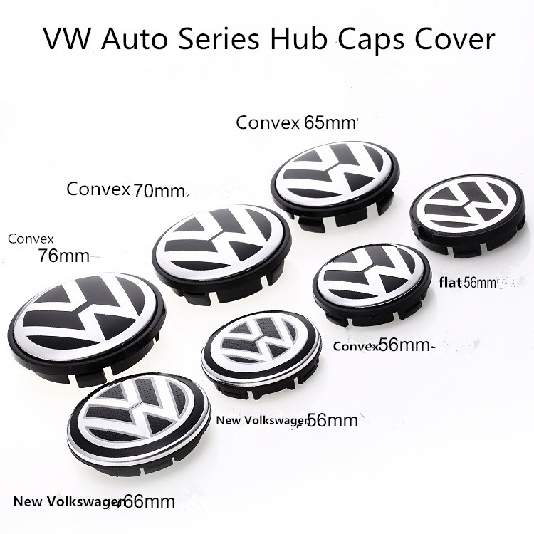 4 Cái/bộ Nắp Chụp Trục Bánh Xe Biểu Tượng Huy Hiệu Logo Vành Bánh Xe Cho Xe Ô Tô VW, 56Mm 65Mm 70Mm 76Mm Miễn Phí Vận Chuyển