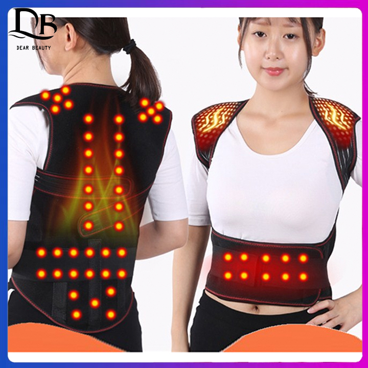 Dearbeauty Heating Back Support Magnetic Heat Therapy Belt Waist Brace Posture Corrector Back Stretcher Spine Back Shoulder Lumbar Posture Correction Belt ราคา 162 บาท*ส่งฟรี