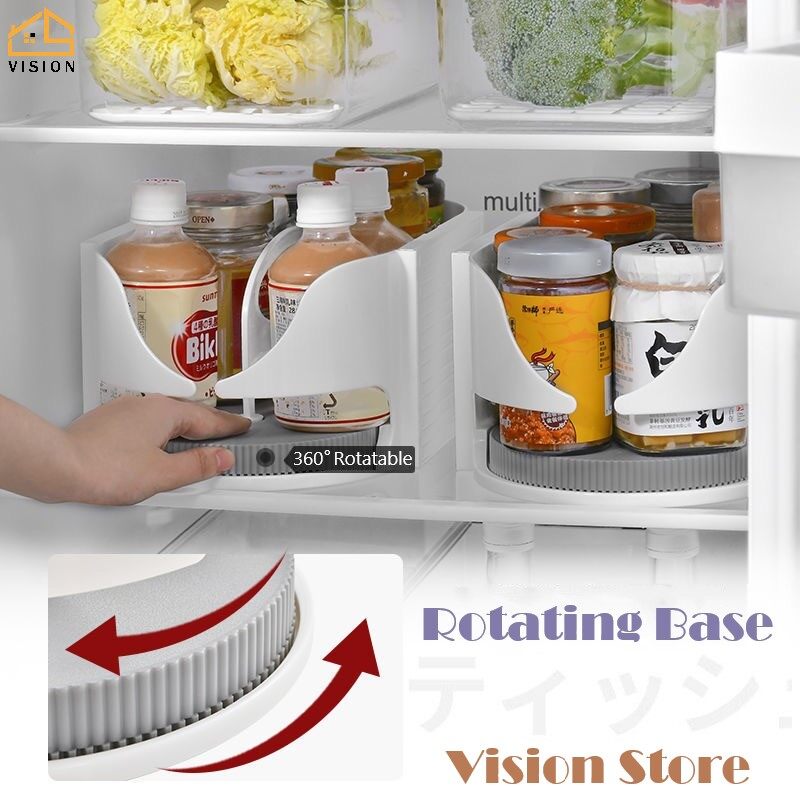 Giá Để Đồ Tủ Lạnh Xoay 360 ° Tầm Nhìn, Khay Bàn Xoay Đựng Chai Gia Vị Nhà Bếp Xoay Gia Vị Kệ Nhựa Có Thể Tổ Chức Tủ Lạnh Lưu Trữ Giá Cho Bia Soda Cola Nước Giải Khát Có Thể Hộp Đựng Đồ Nhà Bếp Tiết Kiệm Không Gian