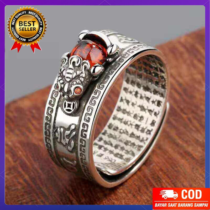Plun-nhẫn bùa hộ mệnh giàu có nhẫn ruby nhẫn may mắn nhẫn hình trái tim nhẫn tỳ hưu