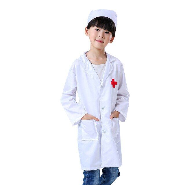Đồng phục y tá bác sĩ trẻ em trang phục nhập vai lạ mắt cho bé gái áo khoác chéo bác sĩ y tá bé trai bộ đồ chơi tiệc hóa trang cho trẻ em