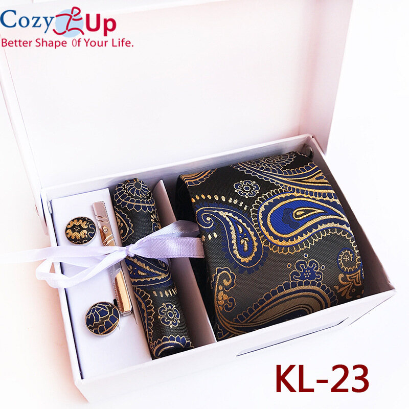 Cozy Up Men Tie 6pcs/set Gift Box Fashion Paisley Printing Polyester Comfort ราคา 247 บาท*ส่งฟรี
