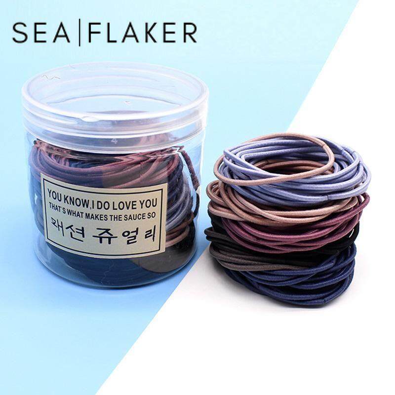 Seaflaker 100 ชิ้น Multicolor ยืดหยุ่นยางรัดเด็กผู้ใหญ่ผมแหวน H eadwear อุปกรณ์แต่งหน้าเครื่องมือ