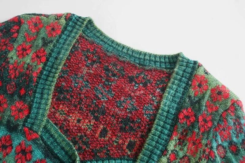 Kayleigh Áo Len Cardigan Dệt Kim Cắt Gấu Thời Trang Nữ, Áo Khoác Nữ Cổ Vuông Cài Khuy Cổ Điển Chic Tops