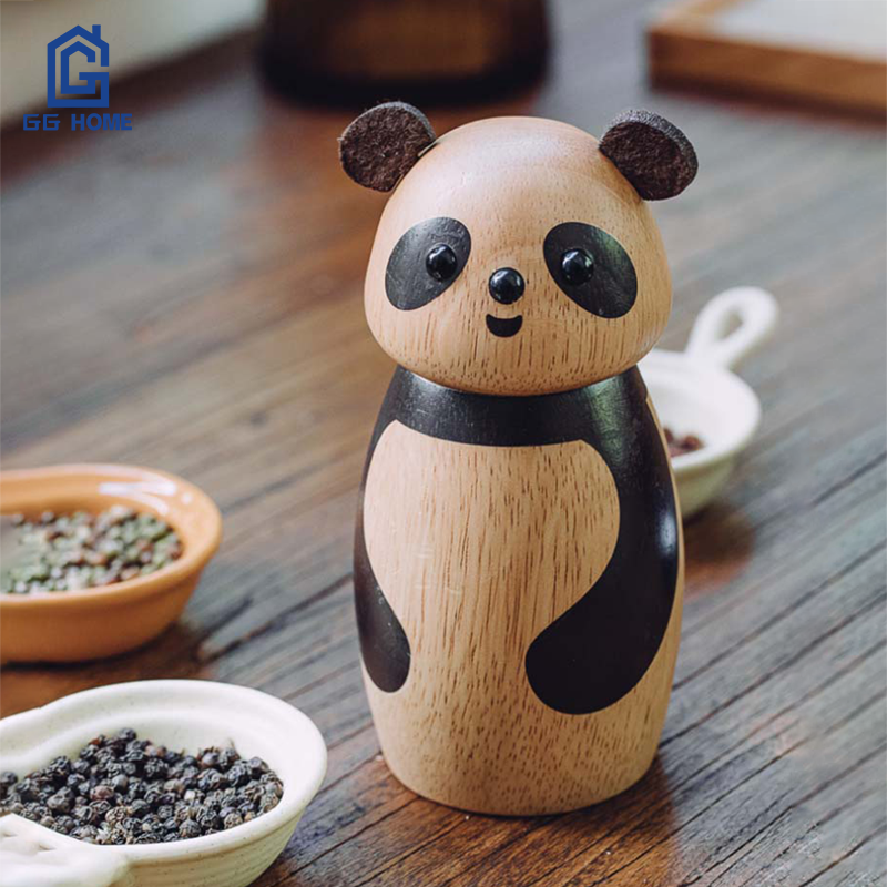 Máy xay hạt tiêu đen cáo/mèo/gấu trúc máy xay hạt tiêu và muối biển thủ công kiểu cũ máy xay chai/ máy xay tiêu đen/ hình động vật cối xay/máy xay dễ thương/máy nghiền chất liệu gỗ sồi/máy xay/quà tặng tân gia hoàn hảo