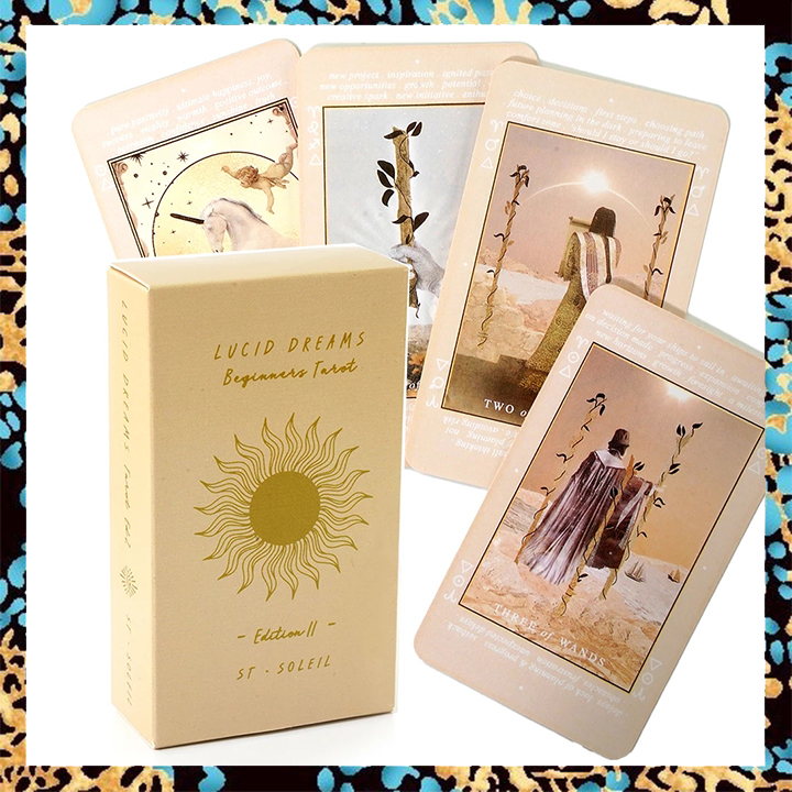 Bộ bài tarot lucid dreams người mới bắt đầu | kích thước 10.3x6cm | bộ bài tarot 78 tờ | sách hướng dẫn điện tử | thẻ bói toán phiên bản tiếng anh | beginners tarot oracle card | the wandering spirit | villains