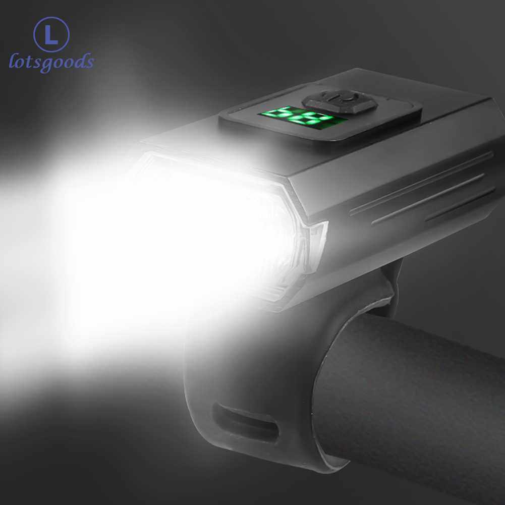 800lm xe đạp phía trước đèn pin Type-C sạc USB 1000mAh tay lái xe đạp đèn 6 chế độ màn hình hiển thị điện năng kĩ thuật số phụ kiện đi xe đạp