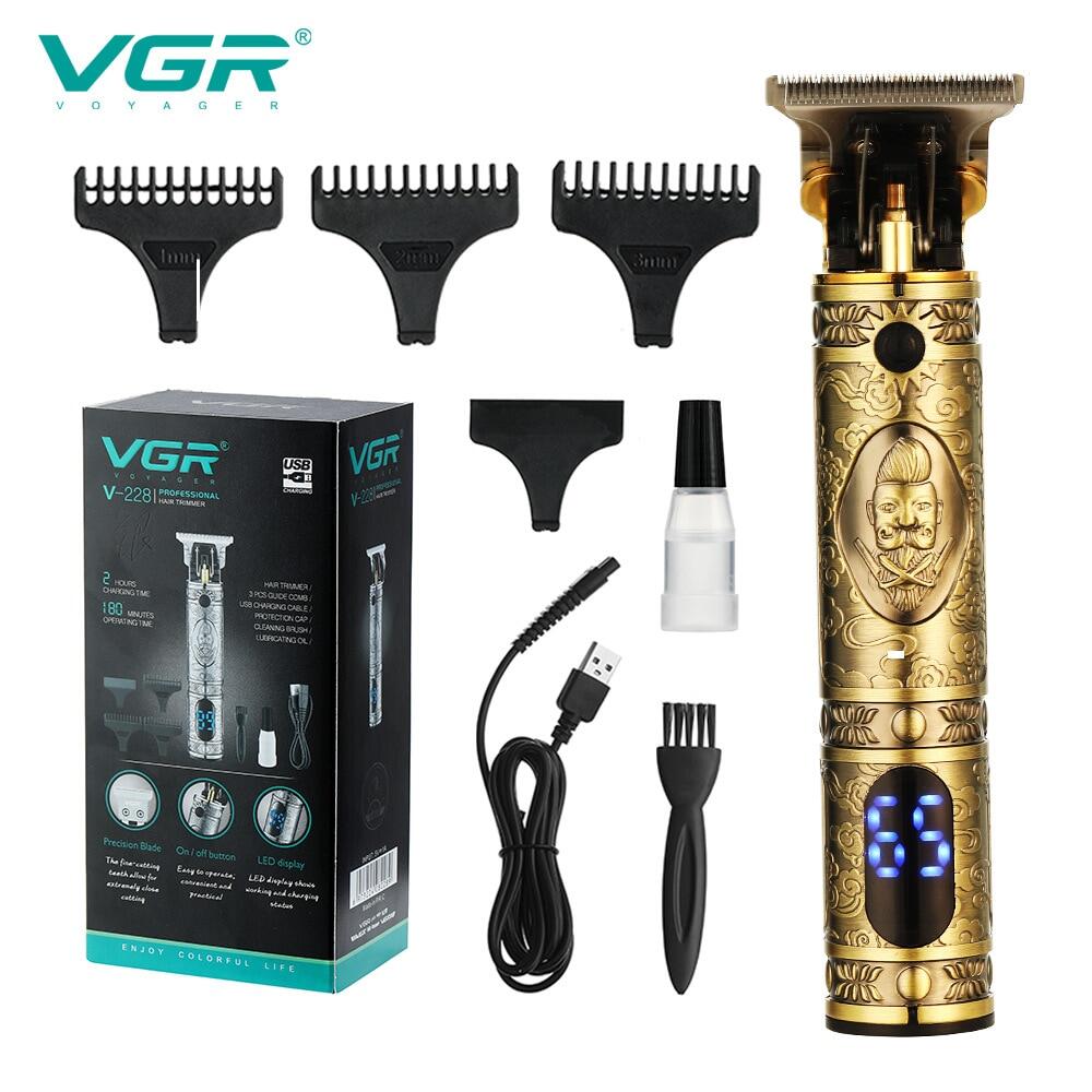 Tông đơ cắt tóc vgr, tông đơ cắt tóc chăm sóc cá nhân chuyên nghiệp cho nam tông đơ cắt tóc điện lcd t9 nâng cấp