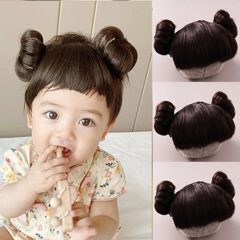 Băng đô trẻ em tóc giả băng đô dễ thương cho bé tóc giả hoa tóc mái
