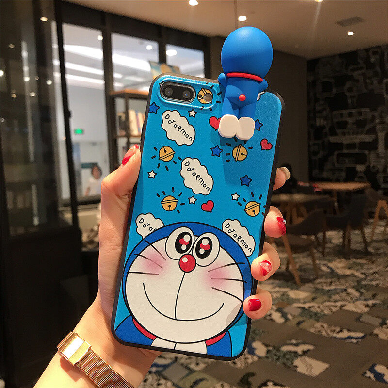 Ốp Lưng Silicon TPU Cho Điện Thoại iPhone 6 6S 7 8 SE 2020 IPhon 6 Plus 6S Plus 7 Plus 8 Plus Ốp Lưng Doraemon Stitch Hoạt Hình 3D Sang Trọng Ốp Lưng Silicon Mềm Chống Rơi