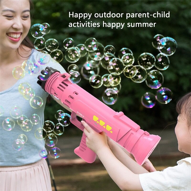 Súng bắn bong bóng, súng phóng tên lửa phát sáng xốp máy thổi bong bóng tự động chạy bằng pin