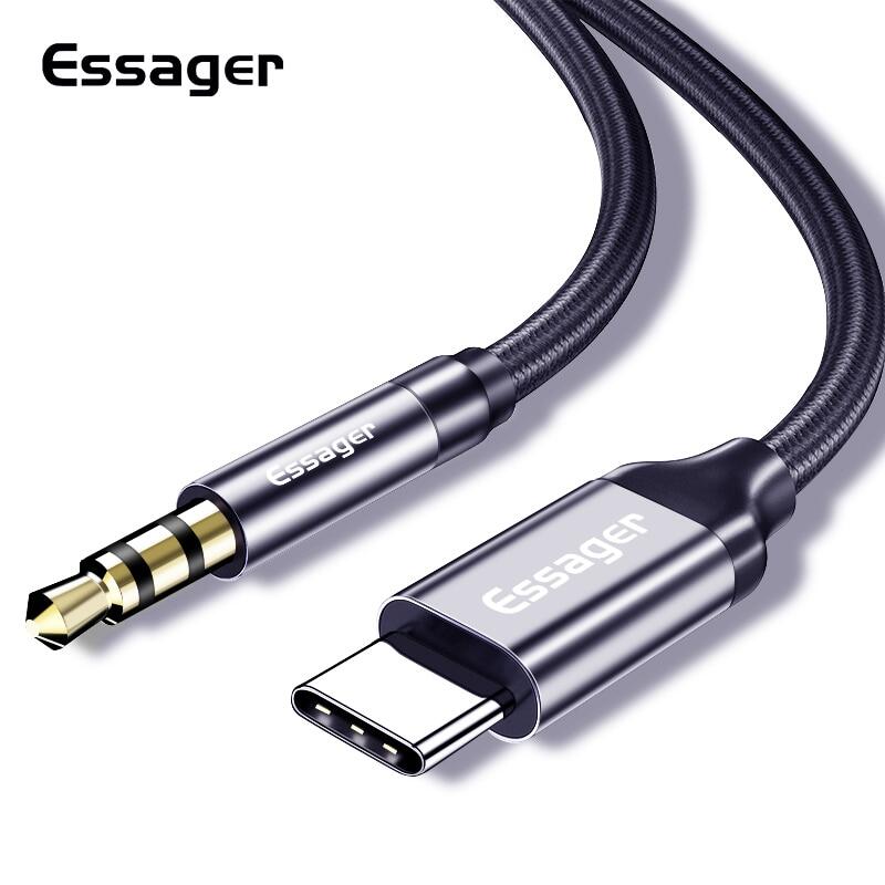 Essenger Bộ Chuyển Đổi Cáp Âm Thanh AUX Đầu Đực Loại C Sang 3.5Mm USB Dây Phụ Cho Tai Nghe Tai Nghe