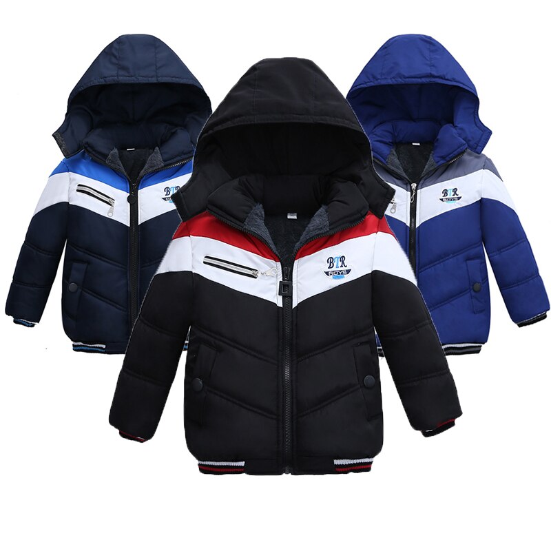 ZZOOI 3 Color Keep Warm Boys Jacket Simple And Stylish Autumn Winter Boys Coat Casual Hooded Zipper Kids Jacket 2-5 Years Kids Clothes ราคา  647 บาท*ส่งฟรี