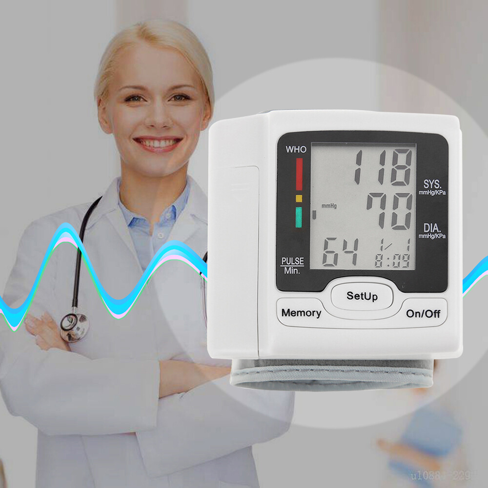 Máy Đo Huyết Áp Tự Động Cổ Tay Màn Hình Kỹ Thuật Số LCD Sử Dụng Trong Gia Đình Y Tế Để Đo Nhịp Tim XMi Top