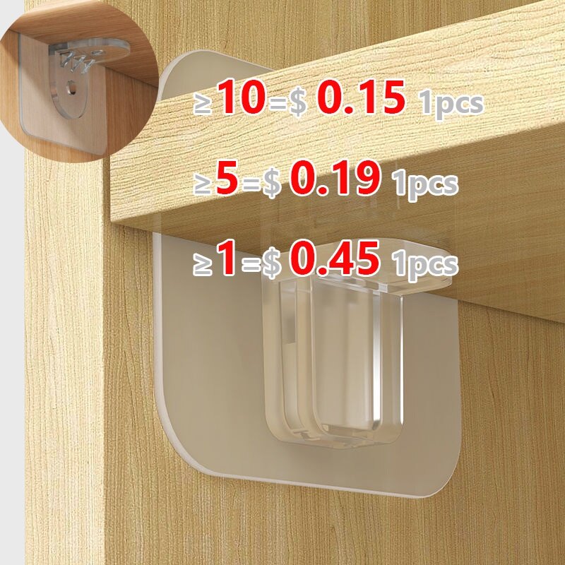 Giá đỡ tam giác hỗ trợ kệ móc/khung phân vùng lớp không đục lỗ/móc vít dán hỗ trợ góc phải