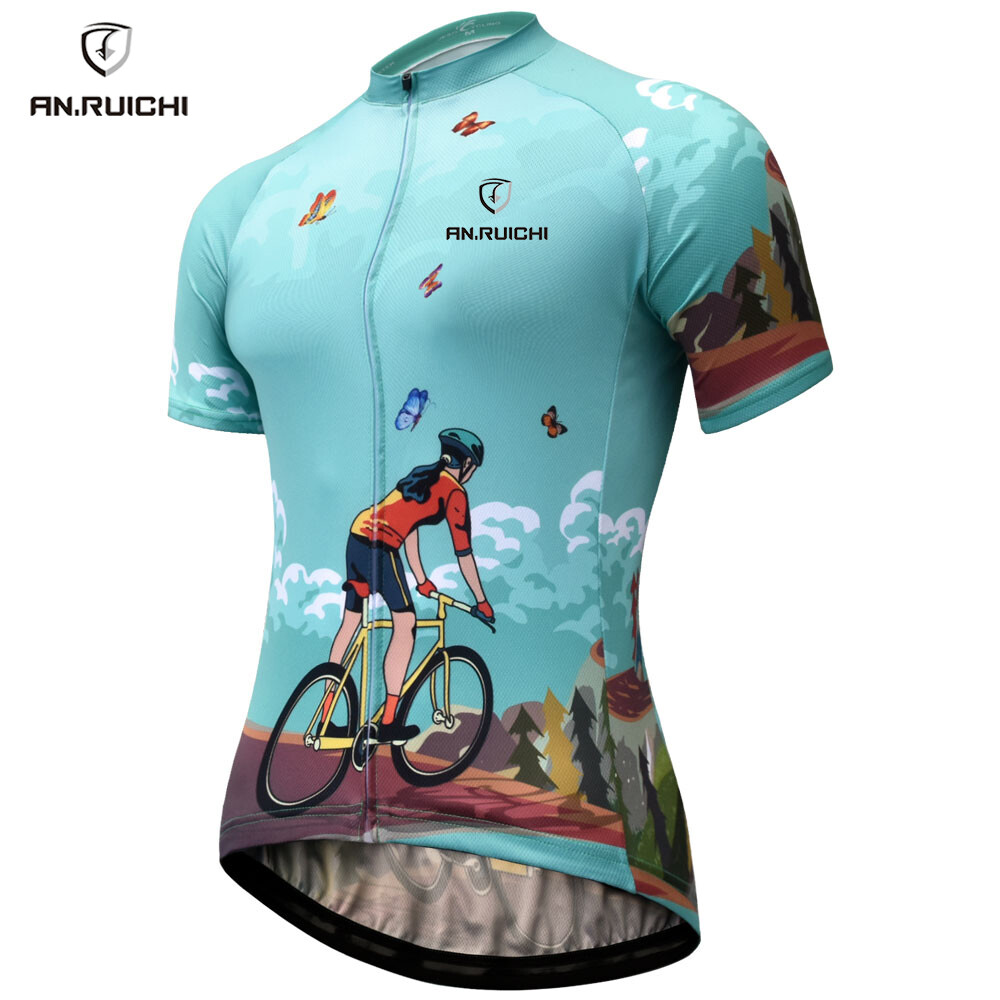 An. Ruichi Mùa Hè Tay Ngắn Xe Đạp MTB Quần Áo Chất Lượng Cao