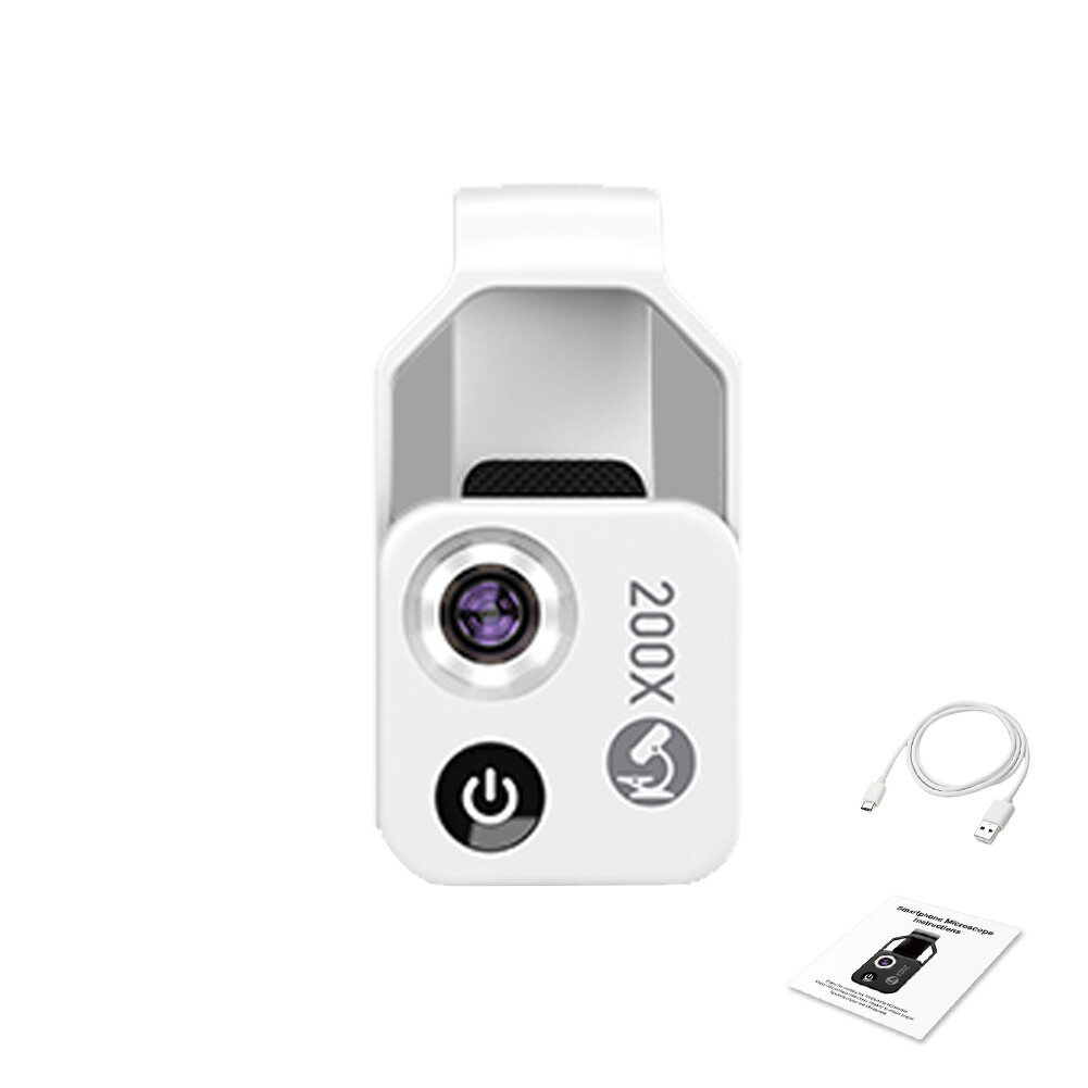Nanwei kính hiển vi cầm tay 200x kính hiển vi điện thoại di động thông dụng với 6 đèn l-ed kính hiển vi đa năng không cần ứng dụng điều chỉnh độ sáng 2 mức
