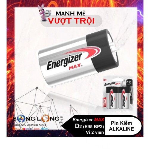 Pin đại d energizer max alkaline 1.5v - vỉ 2 viên - nhập khẩu usa