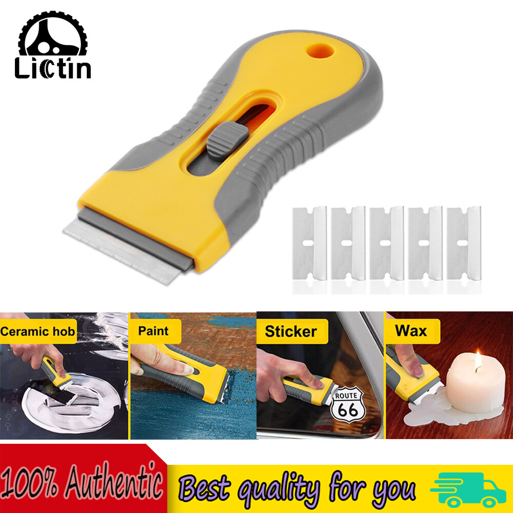 LICTIN Miếng Dán Kính Cửa Sổ Xe Hơi Dụng Cụ Cạo Vệ Sinh Lưỡi Dao Cạo Gốm Dụng Cụ Cạo Keo Đóng Gói Vinyl Màu Dụng Cụ Làm Sạch Thủ Công