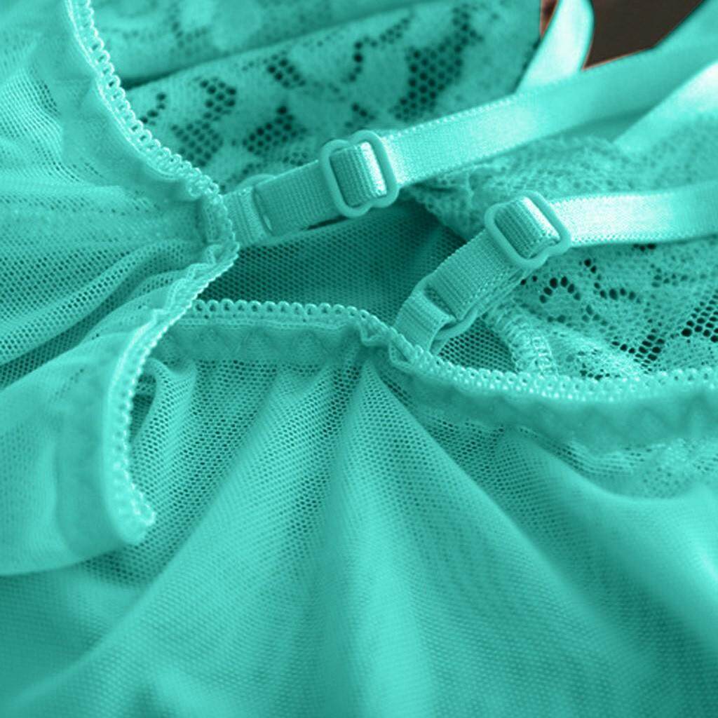 AHBVV Đồ Ngủ Không Vành Ren Trắng Gợi Cảm Váy Ngủ Đồ Lót Lụa Đồ Ngủ Nữ-Bộ Đồ Lót Ngoại Cỡ 109
