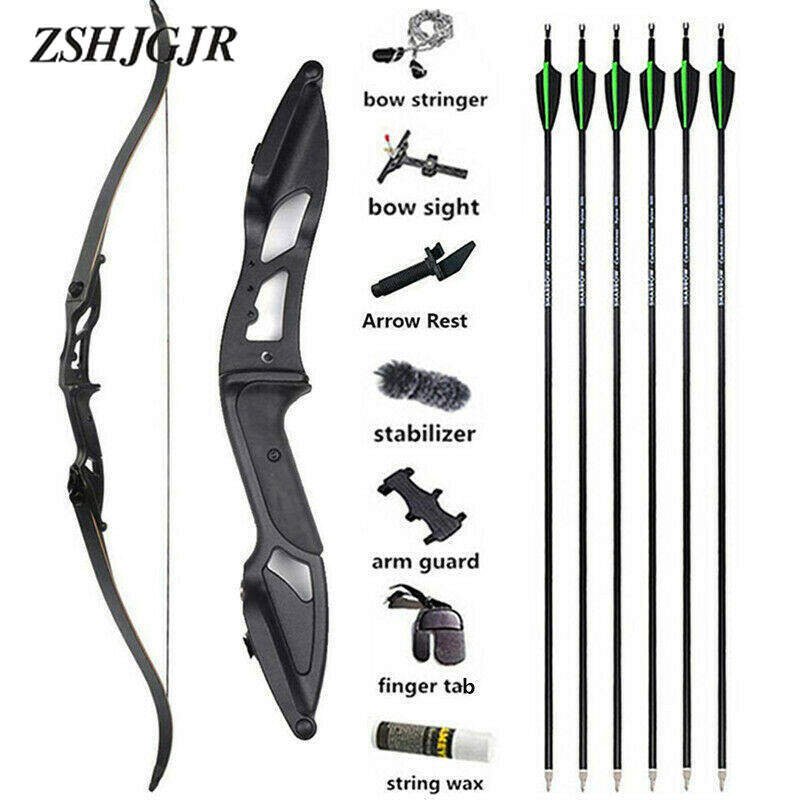 Junxing bộ mũi tên carbon recurve bắn hạ f157 56 inch 30-50lbs để bắn mục tiêu