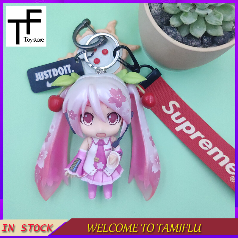Hatsune miku mặt dây chuyền móc chìa khóa xe hơi cô gái dễ thương phim hoạt hình phim hoạt hình ba lô mặt dây chuyền quà sinh nhật bạn gái