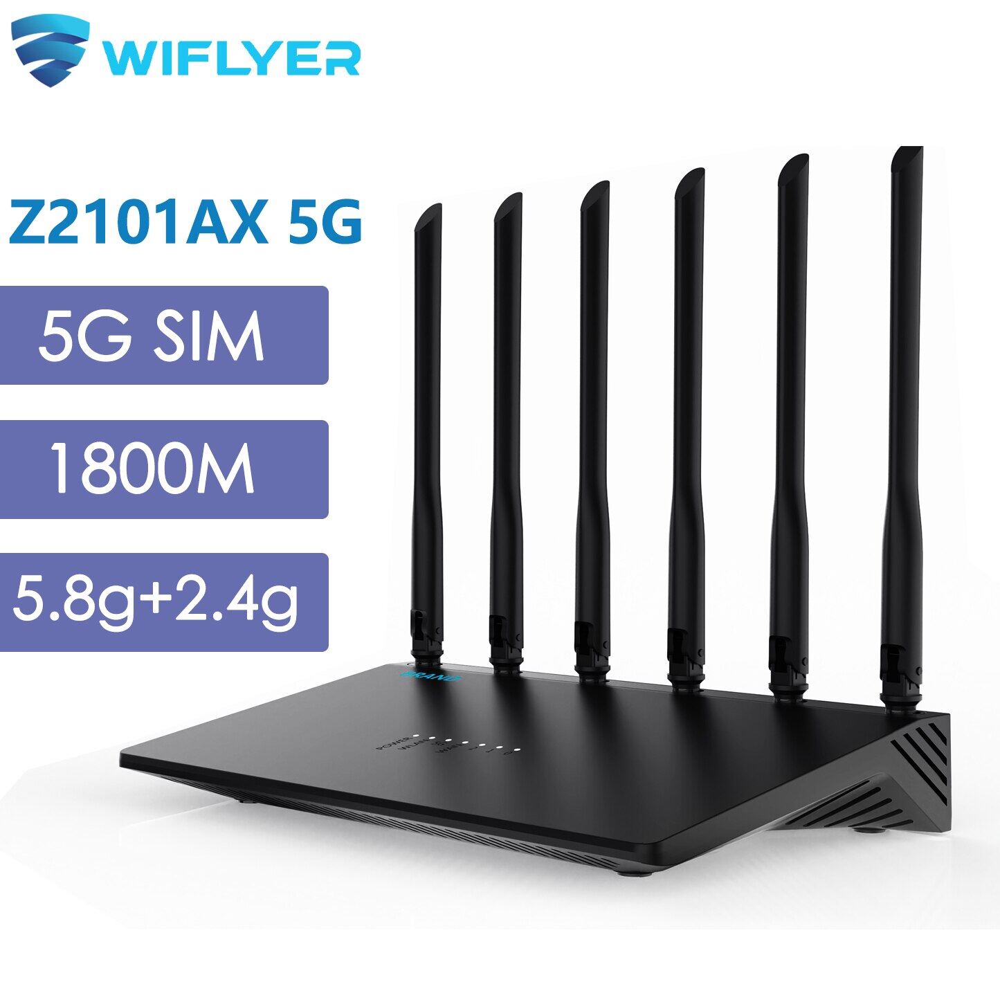 Wiflyer OpenWrt 5G Router Wifi6 Sim Thẻ 1800Mbps 128MB Flash 256MB RAM Cho 128 Thiết Bị Lưới 5.8Ghz 