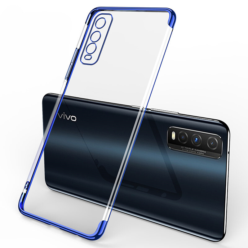 Ốp TPU Dẻo Mềm Cho Vivo Y12S V2026 V2033, Tinh Thể Rõ Ràng Trở Lại Ốp Điện Thoại Viền Kim Loại Sang Trọng
