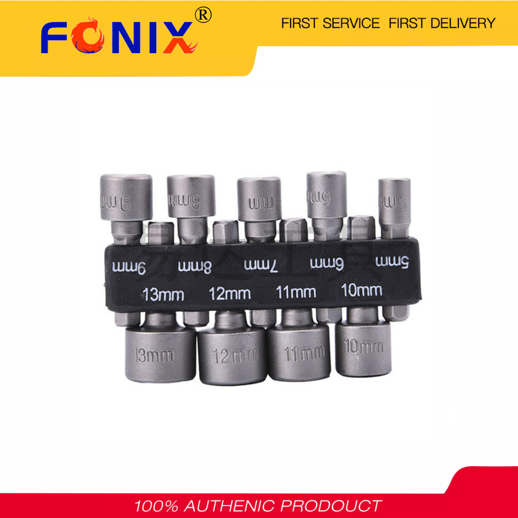 Fonix 14 chiếc đai ốc lục giác 5-12mm bộ cờ lê tuốc nơ vít mũi khoan bộ chuyển đổi mũi khoan dụng cụ điện thân lục giác 1/4 inch dụng cụ cầm tay tuốc nơ vít điện