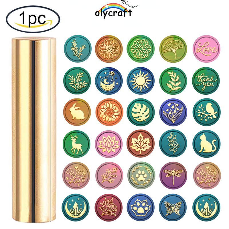 Olycraft 1PC Wax Seal Stamp 2 Sides Mini Brass Sealing Stamp for Wedding Invitation Decoration Birthday Invitations Gift Scrapbooking