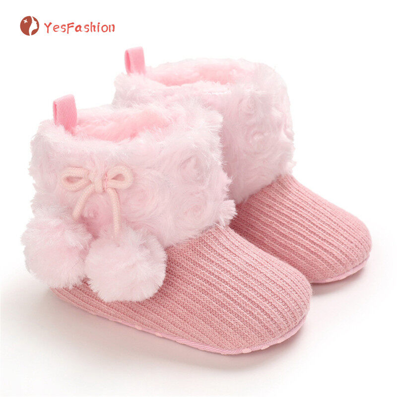 【สหรัฐอเมริกา Stock 】แฟชั่นเด็กทารก Booties รองเท้าลุยหิมะทารกเด็กวัยหัดเดินทารกแรกเกิดรองเท้าให้ความอบอุ่น0-18M