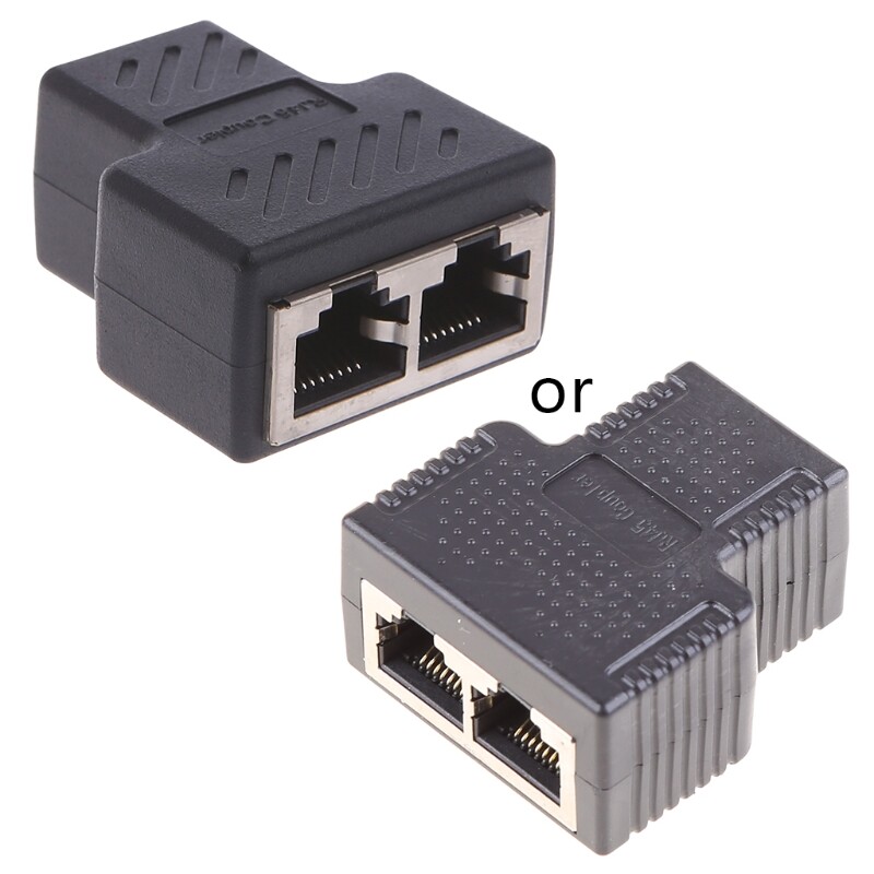 Đầu nối bộ chia rj45 đầu nối rj45 đầu nối bộ mở rộng đầu nối lan eth đầu cái 1 đến 2 đầu cái đầu nối ổ cắm mạng