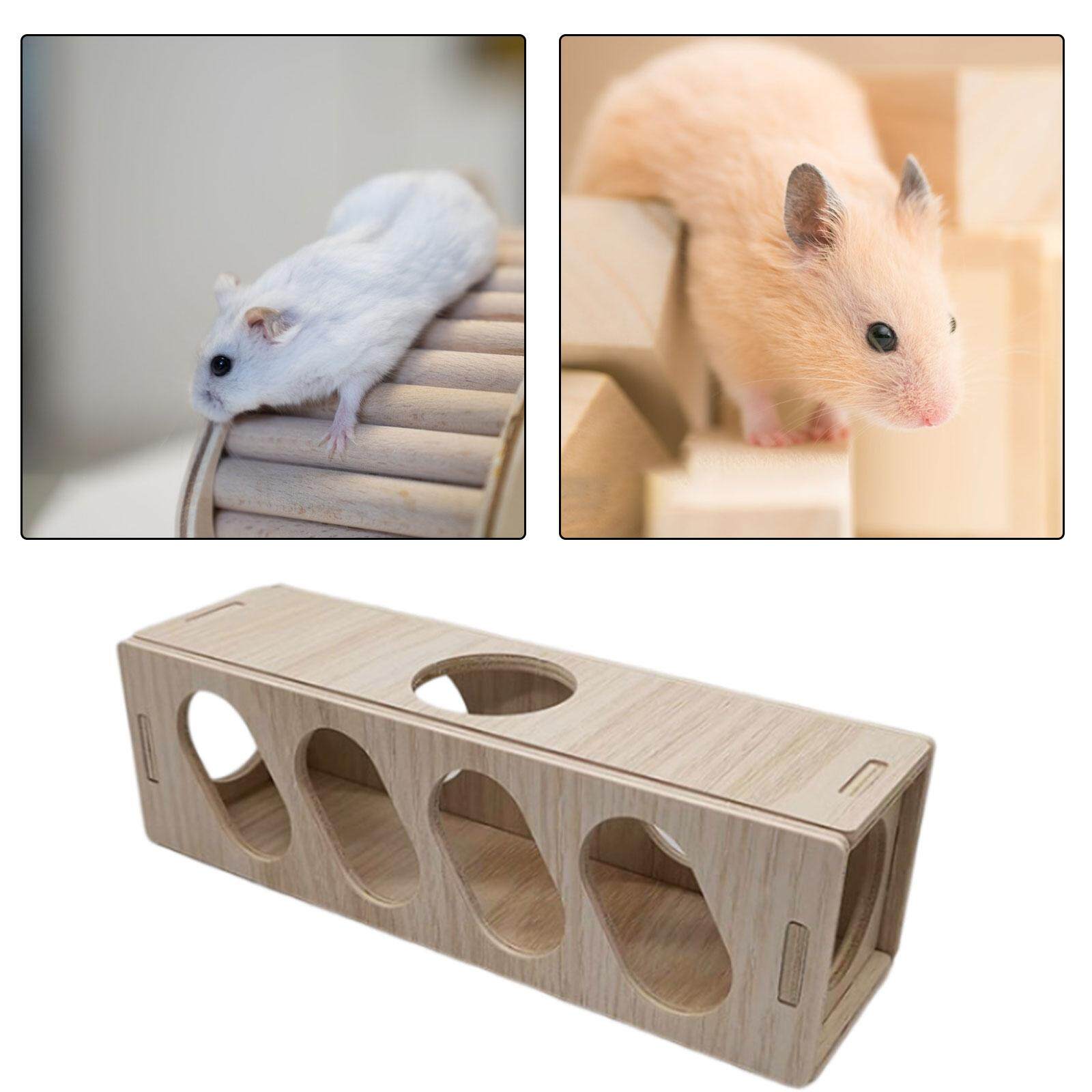Aimishion hamster đường hầm bằng gỗ đổ đồ chơi nhà hamster dát lắp ráp cho