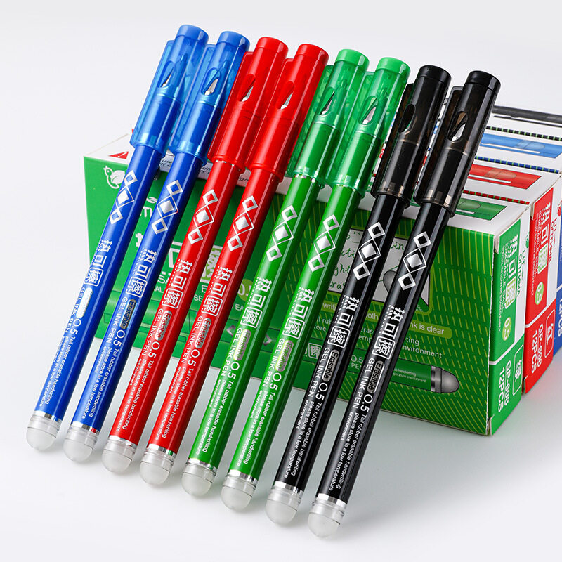 4pcs Erasable Gel Pen Set 0.5mm Blue Black Red Green Color Ink Writing Gel