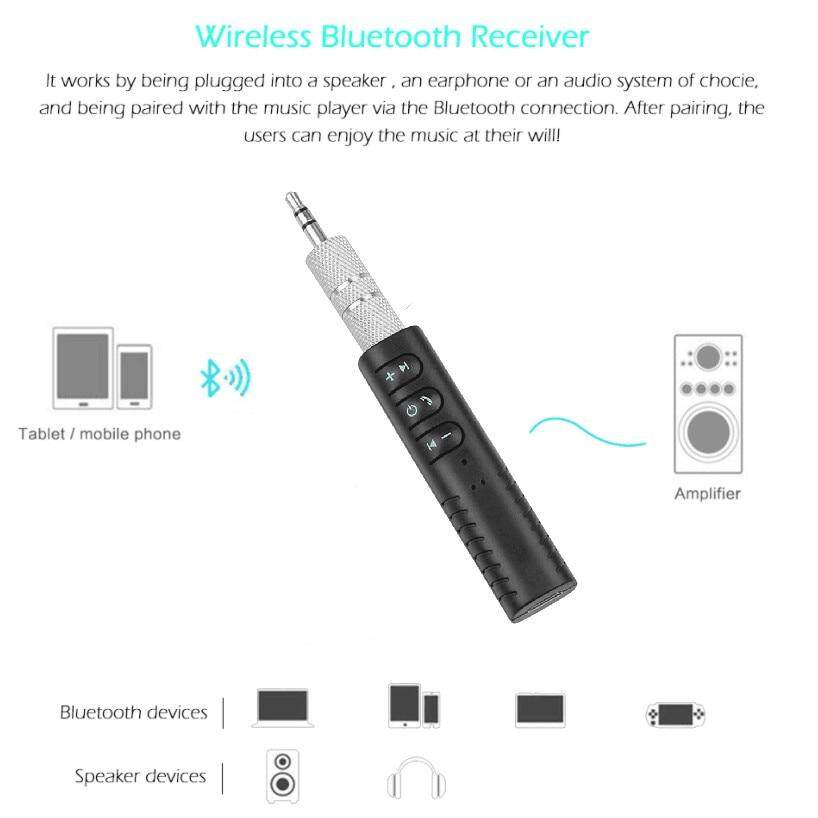 Mini Wireless Bluetooth Receiver V5.0 Bluetooth Car kit 3.5mm Jack connection for Wired earphone Car Mp3 player Speaker phones03