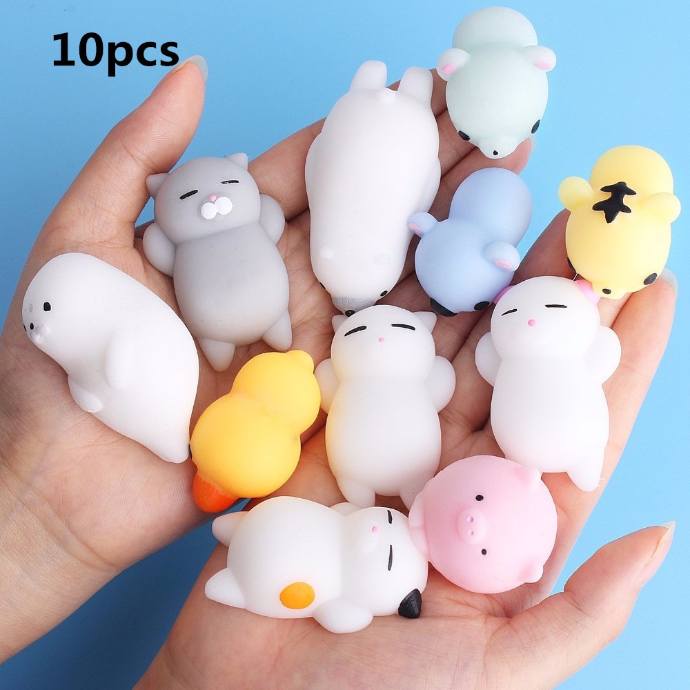 10 cái đồ chơi squishy bóng chống căng thẳng động vật dễ thương bóp mochi đồ chơi phồng hơi mềm dính squishi đồ chơi giảm căng thẳng