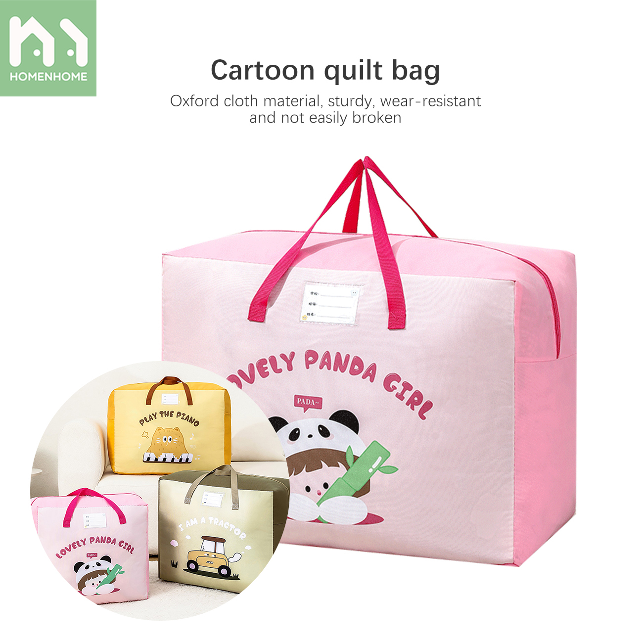 Homenhome phim hoạt hình đa năng sức chứa lớn chăn bông quần áo túi lưu trữ
