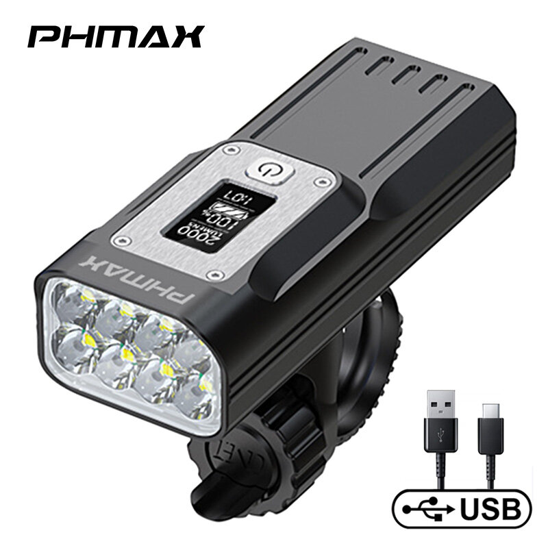 Phmax đèn xe đạp đèn pha xe đạp đèn pin xe đạp có hạt đèn pin đèn pha hiển thị dữ liệu đa năng cho xe đạp