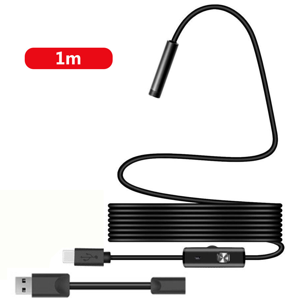 【Best-Selling】 greentag mall Dụng Cụ Soi Tai Bằng Nhựa 5.5Mm Cầm Tay IP67 Máy Soi Lỗ Khoan Chụp Ảnh Điện Thoại Di Động Camera Kiểm Tra USB Chống Nước 6LED Cầm Tay
