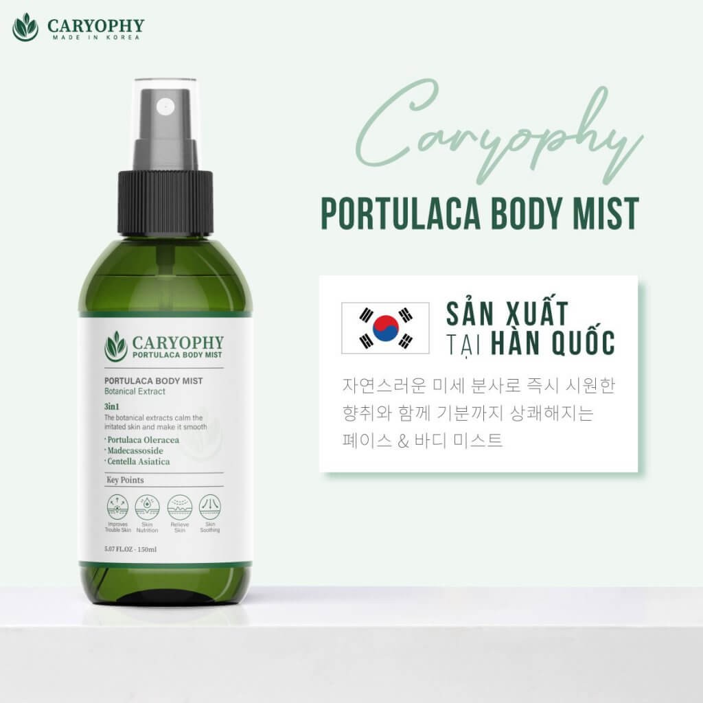 Xịt Mụn Lưng Toàn Thân Caryophy Portulaca Body Mist 150ml